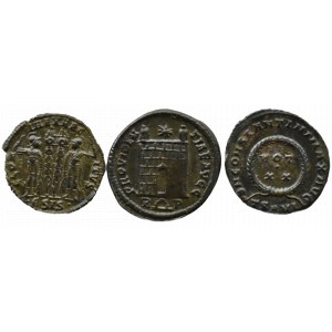 Roman Empire, Constantine I and II, flight of three folis