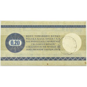 Poland, PeWeX, 20 cents 1979, HN series, PMG 58, LARGER SIZE 114X59mm