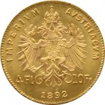 Austria-Hungary, Franz Joseph I, 4 florins/10 francs 1892, Vienna, UNC