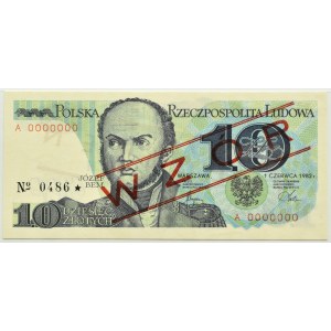 Polska, PRL, J. Bem, 10 złotych 1982, seria A - WZÓR No.0486, Warszawa, PMG 67 EPQ