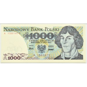 Polsko, PRL, M. Kopernik, 1000 zlotých 1975, série A, Varšava, PMG 67 EPQ