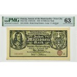 Free City of Danzig, 10 million marks 1923, series A, PMG 63