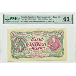 Free City of Danzig, 1 million marks 1923, numbered in five digits with ❉, PMG 63 EPQ