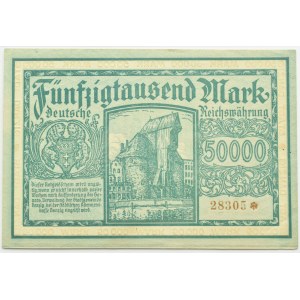 Free City of Gdansk, 50000 marks 1923 numbering in five digits with ❉, PMG 63