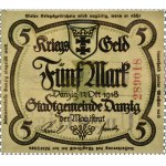 Free City of Danzig, 5 marks 1918 double overprint Ungültig, PMG 64
