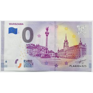 Polska, 0 euro 2019, Warszawa, pierwszy polski banknot z tej serii, UNC