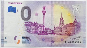 Poland, 0 euro 2019, Warsaw, first Polish banknote in the series, UNC