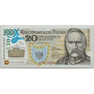 Poland, Józef Piłsudski - Legions, 20 zloty 2014 polymer, Warsaw, UNC