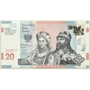 Poland, 1050 years of the Baptism of Poland, 20 zloty 2015, Warsaw, UNC