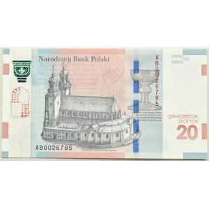 Poland, 1050 years of the Baptism of Poland, 20 zloty 2015, Warsaw, UNC