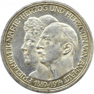 Německo, Anhalt, Friedrich a Marie, 3 marky 1914 A, Berlin