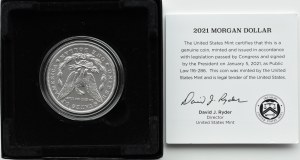 USA, Morgana, $1 1921 (restrike 2021), Philadelphia