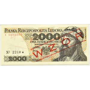 Polska, PRL, Mieszko I, 2000 złotych 1979, WZÓR No 2240, seria S, Warszawa, PMG 66 EPQ