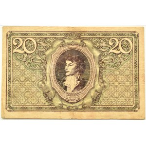 Polska, II RP, T. Kościuszko, 20 marek 1919, seria K, Warszawa, PMG 30, RZADKIE