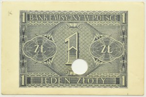 General Government, 1 zloty 1941, BE series, PERFORACTION, Cracow, PMG 64