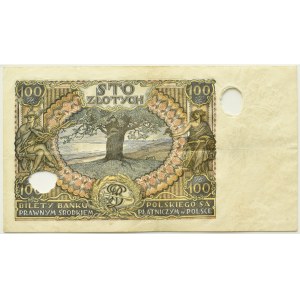 Polska, II RP, 100 złotych 1932, seria AA, PERFORACJA, Kraków, PMG 45
