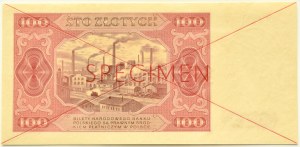 Poland, RP, 100 zloty 1948, Warsaw, SPECIMEN AG 8900000/A1234567, PMG 64