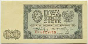 Poland, RP, 2 zloty 1948, BN series, Warsaw, UNC
