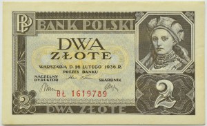 Poland, Second Republic, 2 zloty 1936, BŁ series, Warsaw, UNC