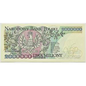 Polska, III RP, I.J. Paderewski, 2000000 złotych 1992, seria A-z błędem, Warszawa, UNC