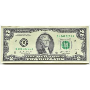 USA, paczka 2 dolary 2013 B, Nowy York, seria A