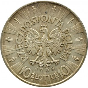Polska, II RP, Józef Piłsudski, 10 złotych 1938, Warszawa, UNC