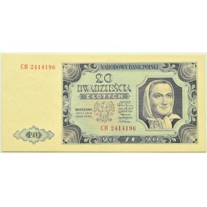 Polska, RP, 20 złotych 1948, seria CH, Warszawa, PMG 66 EPQ
