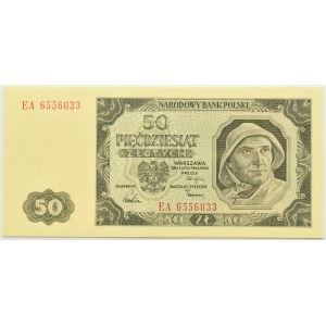 Polska, RP, 50 złotych 1948, seria EA, Warszawa, PMG 66 EPQ
