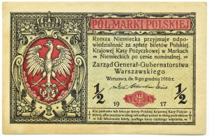 General Government, 1/2 mark 1916 