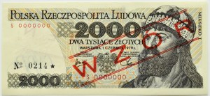 Poland, People's Republic of Poland, Mieszko I, 2000 gold 1979, series S - MODEL No 0214*, Warsaw, UNC