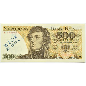 Polska, PRL,T. Kościuszko, 500 złotych 1974, seria K, WZÓR No 1940*, Warszawa, UNC