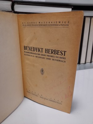Karol Mazurkiewicz, Benedict Herbest 1925