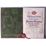 Urkunde über die Verleihung der Ehrenbürgerschaft, gerahmt von Robert Jahoda