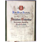Urkunde über die Verleihung der Ehrenbürgerschaft, gerahmt von Robert Jahoda