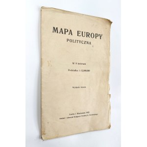 Mapa Europy Polityczna, Lwów 1925 r.