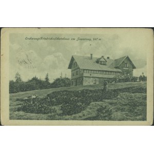 Jaworowy - Erzherzog-Friedrichs-Schutzhaus um Jaworowy 947 m, [hostel stamp], Beskidenvereins, oliv. print, ca. 1915, condition db...,