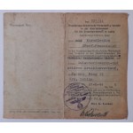 Legitimation No. 521/44 issued by the Main Group of Economy and Traffic in the District Chamber for General Economy in Lublin.