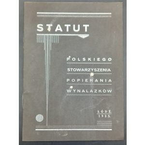 Statut Polskiego Stowarzyszenia Popierania Wynalazków Rok 1933