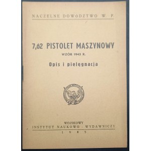 Brožúra s návodom na použitie guľometu 7,62 vzor 1943 R. Popis a starostlivosť