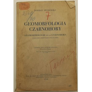 Bohdan Świderski Geomorphologie von Czarnohora mit einer farbigen geomorphologischen Karte im Maßstab 1:25000