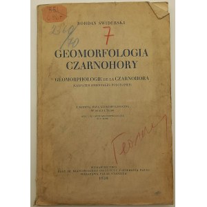 Bohdan Świderski Geomorfológia Czarnohory s farebnou geomorfologickou mapou v mierke 1:25000