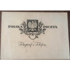 Telegram przedwojenny Poczty Polskiej z drzeworytem S. Ostoji Chrostowskiego