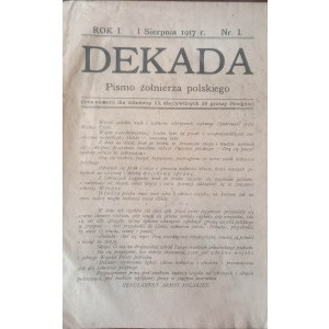 Dekada Pismo żołnierza polskiego Rok I sierpnia 1917 Nr 1