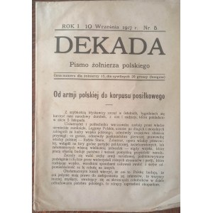 Dekade Zeitschrift Polnischer Soldat Jahr I 10. September 1917 Nr. 5
