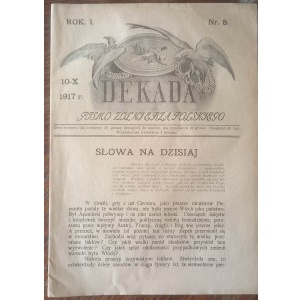 Dekada Pismo żołnierza poslkiego Rok I 10-X 1917 Nr 8