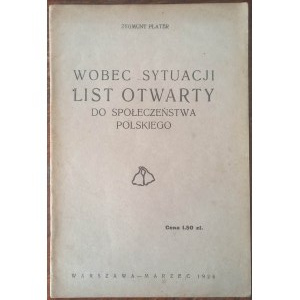 Sigismund Plater Tváří v tvář situaci Otevřený dopis polské společnosti
