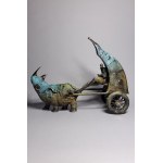 D.Z., Carriage with rhinoceros (Bronze, width 52 cm)