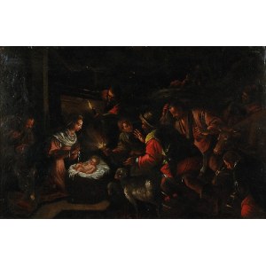 Malarz nieokreślony, holenderski, XVII w., Pokłon pasterzy