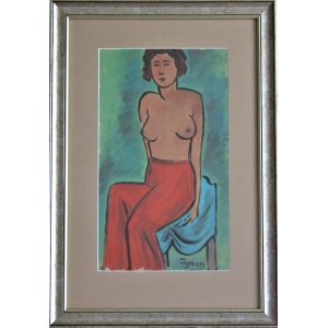 Tymon Niesiołowski(1882-1965),Girl in red pants
