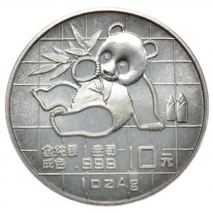 Čína, panda 1989, 1 oz, unca Ag 999, patina